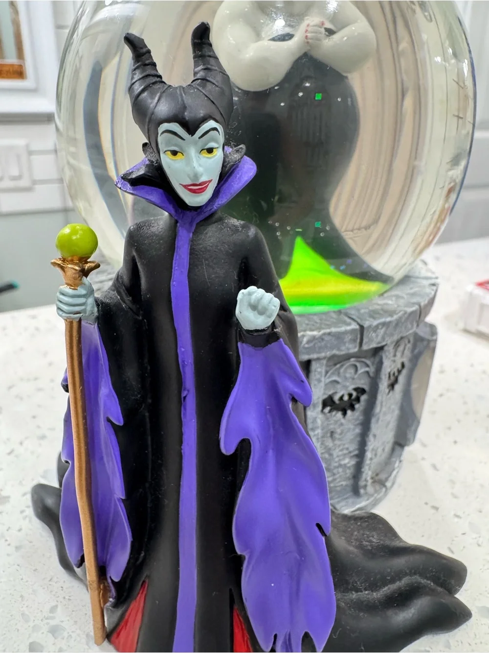 Disney Maleficent & Ursula Snow Globe Figurine - Black, Purple, Green - Picture 9 of 12